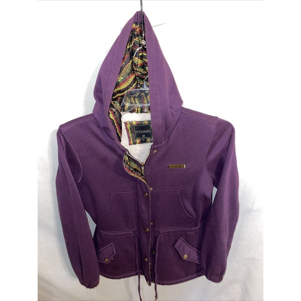 Coogi Women’s Fashion Coat Size Medium Purple Hoodie Going Out Party Logo Y2K